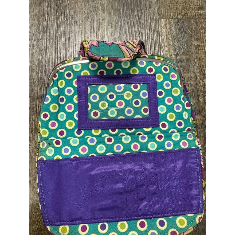 Vera Bradley Plum Petals Quilted Heather Turnlock Wallet Kisslock Coin Purse